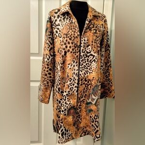 IMAN XLP Leopard Print Long Coat